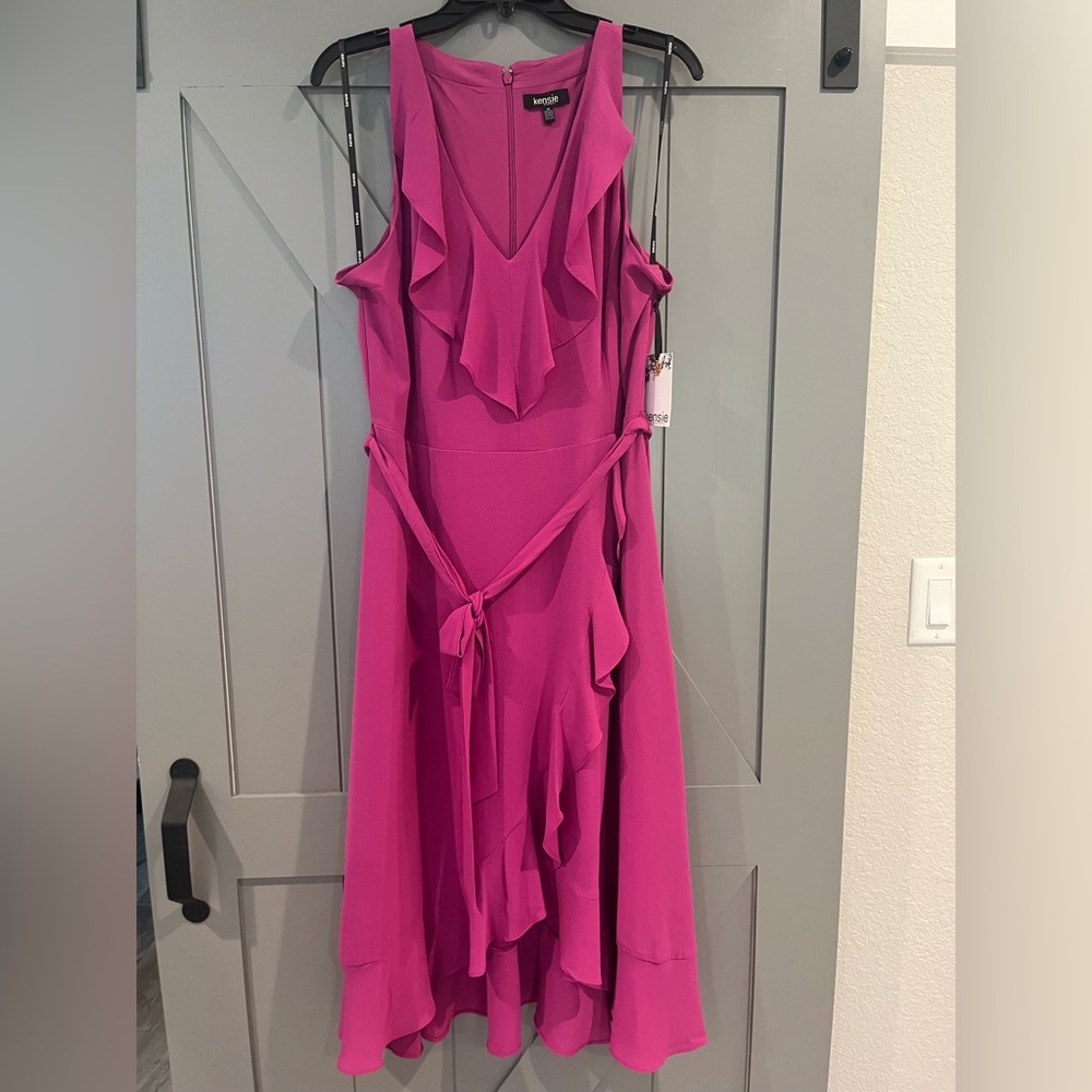 Kensie Fuchsia High Low Dress